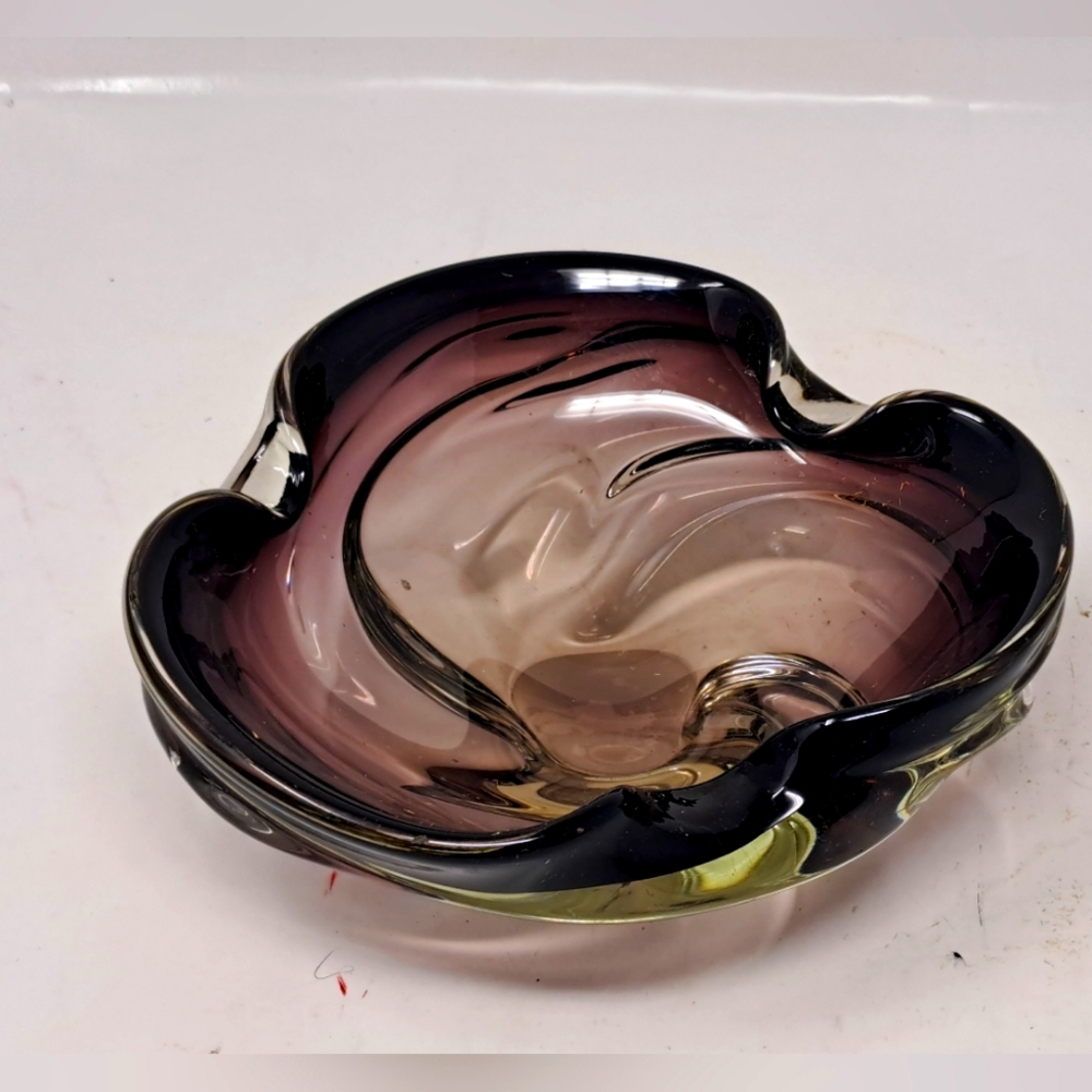 Amethyst Art Glass Dish
